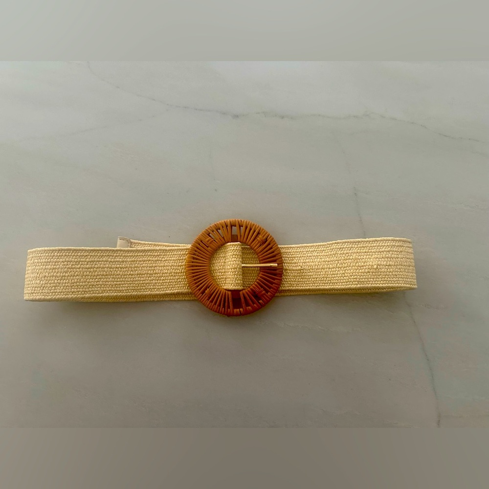 Ratan and elastic belt; no brand listed- bought from a local dress shop
